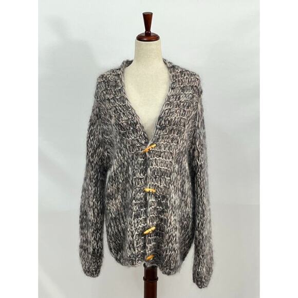 MAIAMI Basic Sz M/L Mohair Blend Toggle Cardigan Sweater Handmade - Picture 10 of 10